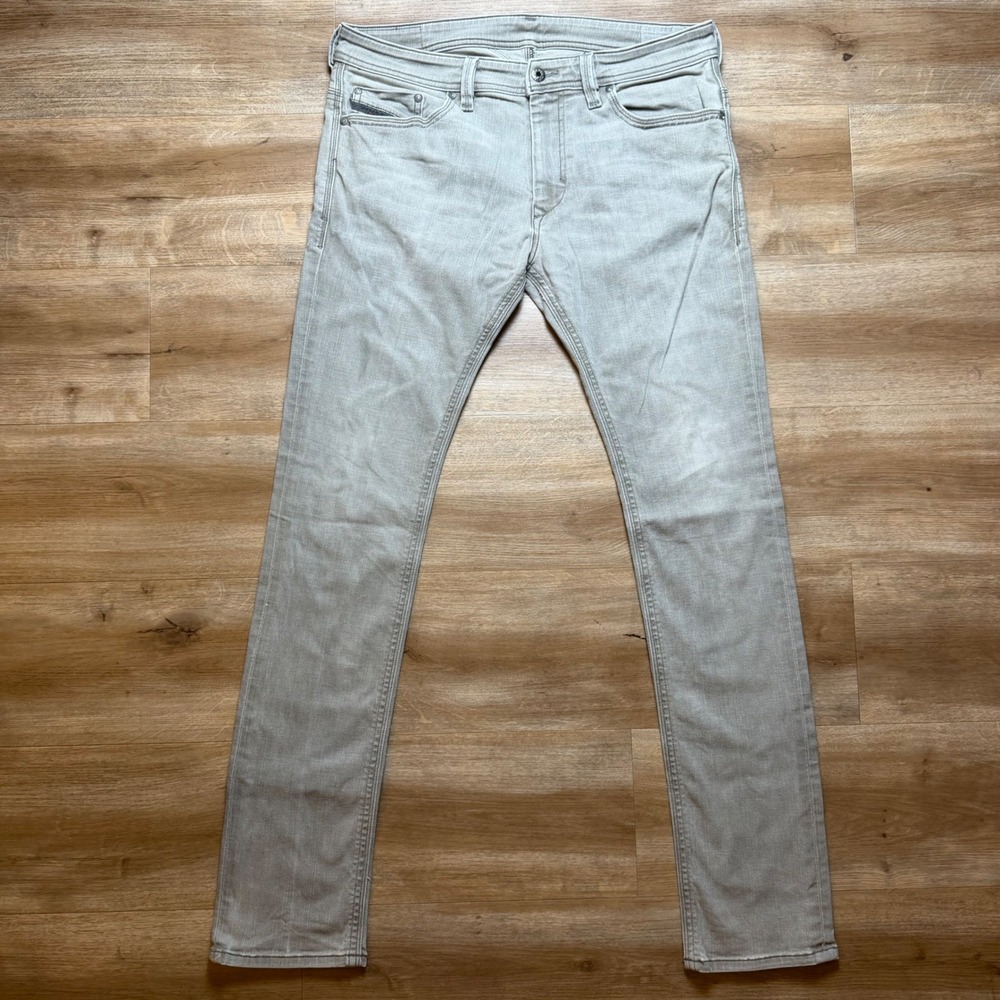 Diesel Thanaz Jeans Mens 32x32 Grey Slim Skinny Stretch Made in USA Wash 0RUS3